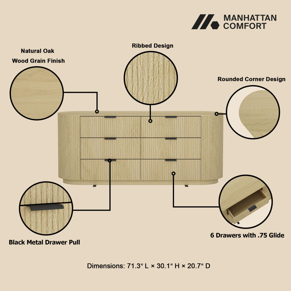 Manhattan Comfort Olivia 60" Double Dresser