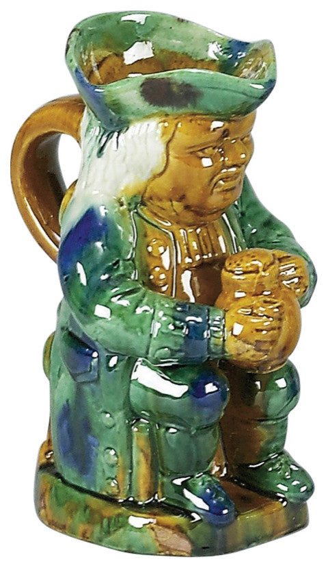 Estevez Ceramic Majolica Style John Bull Figurine, Green