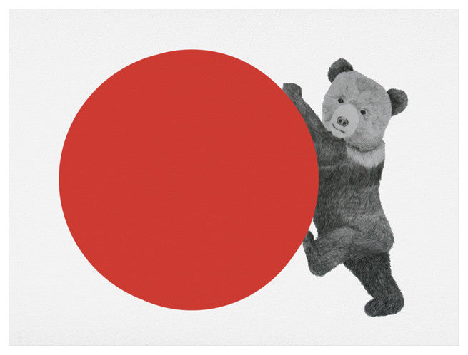 Deny Designs Morgan Kendall Red Bear Art Print
