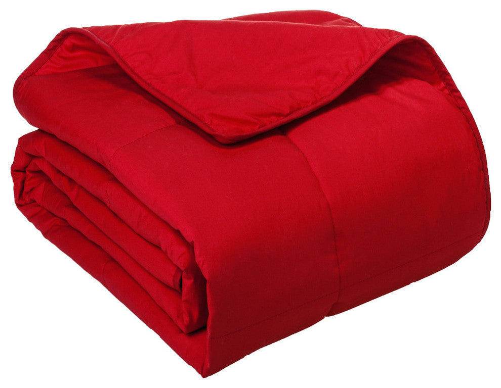 Cottonpure 100% Sustainable Cotton Filled Blanket, Scarlet, King