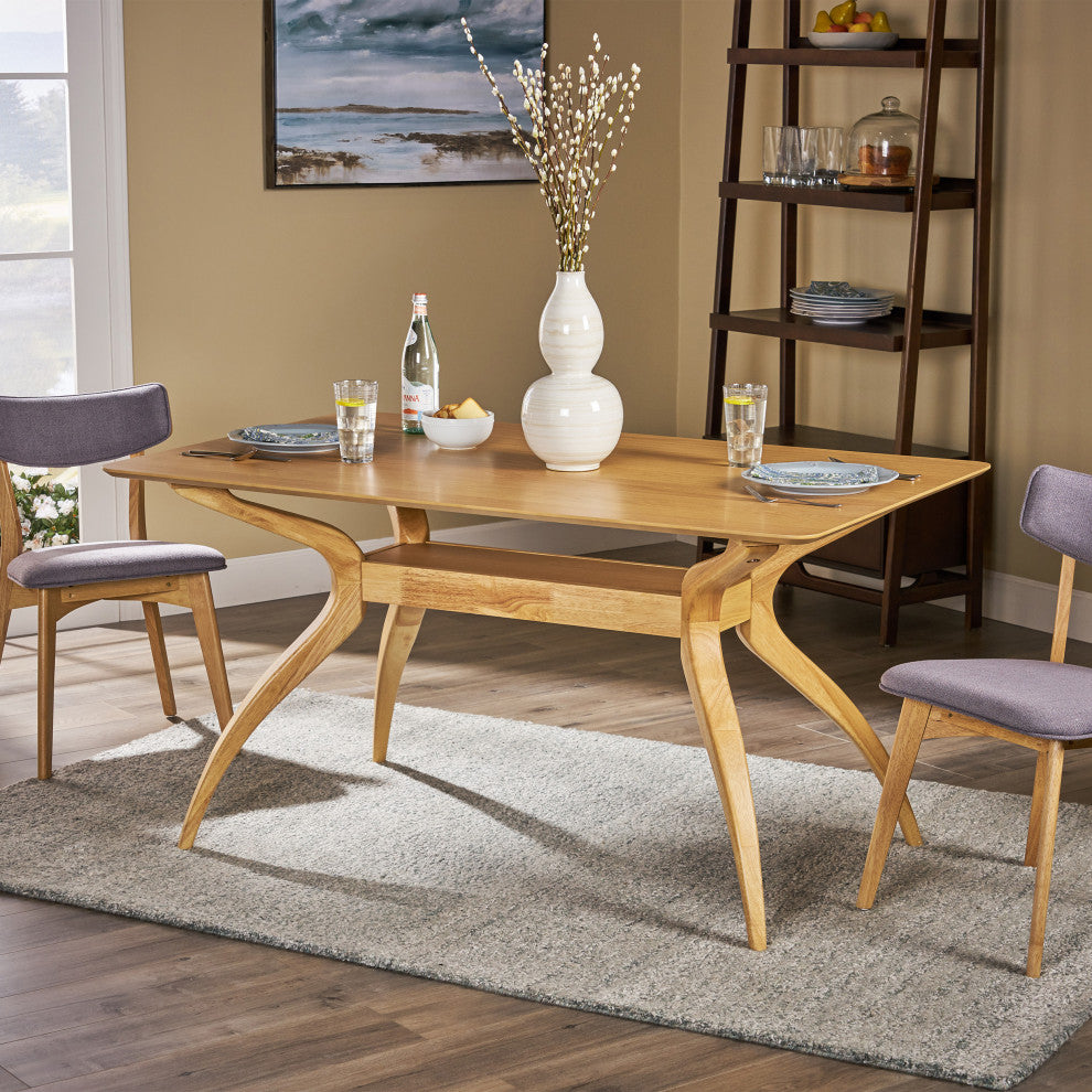 GDF Studio Seraphim Natural Oak Finish Wood Dining Table