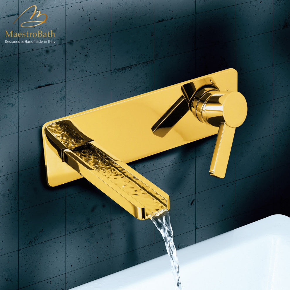Aqua Luxury Wall-Mounted Faucet, Polished Gold