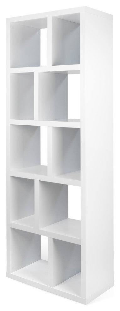 Berlin 5 Levels Bookcase, 70 cm., Pure White