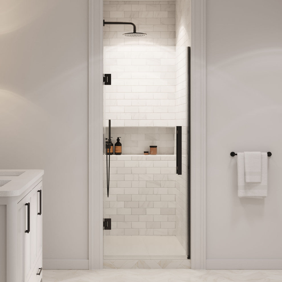 Panama 30 1/8-30 11/16"Wx72"H Alcove Hinge Shower Door Black