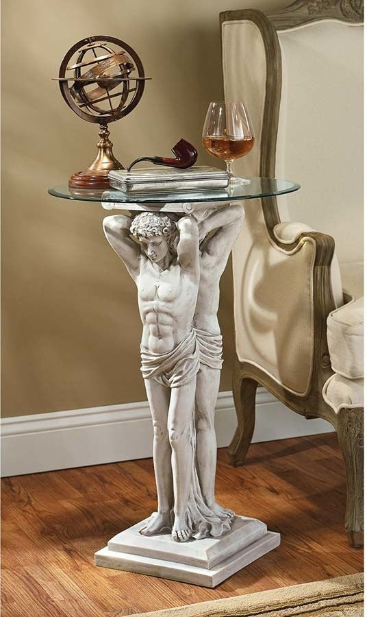 Hermitage Greek Man Pedestal Table