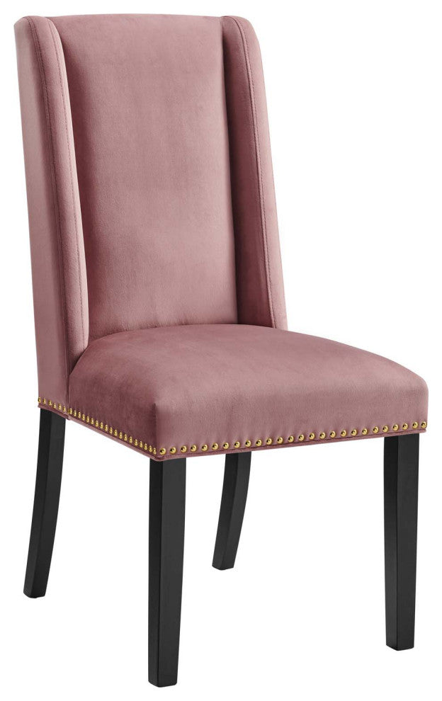 Baron Performance Velvet Dining Chairs, Set of 2, Dusty Rose