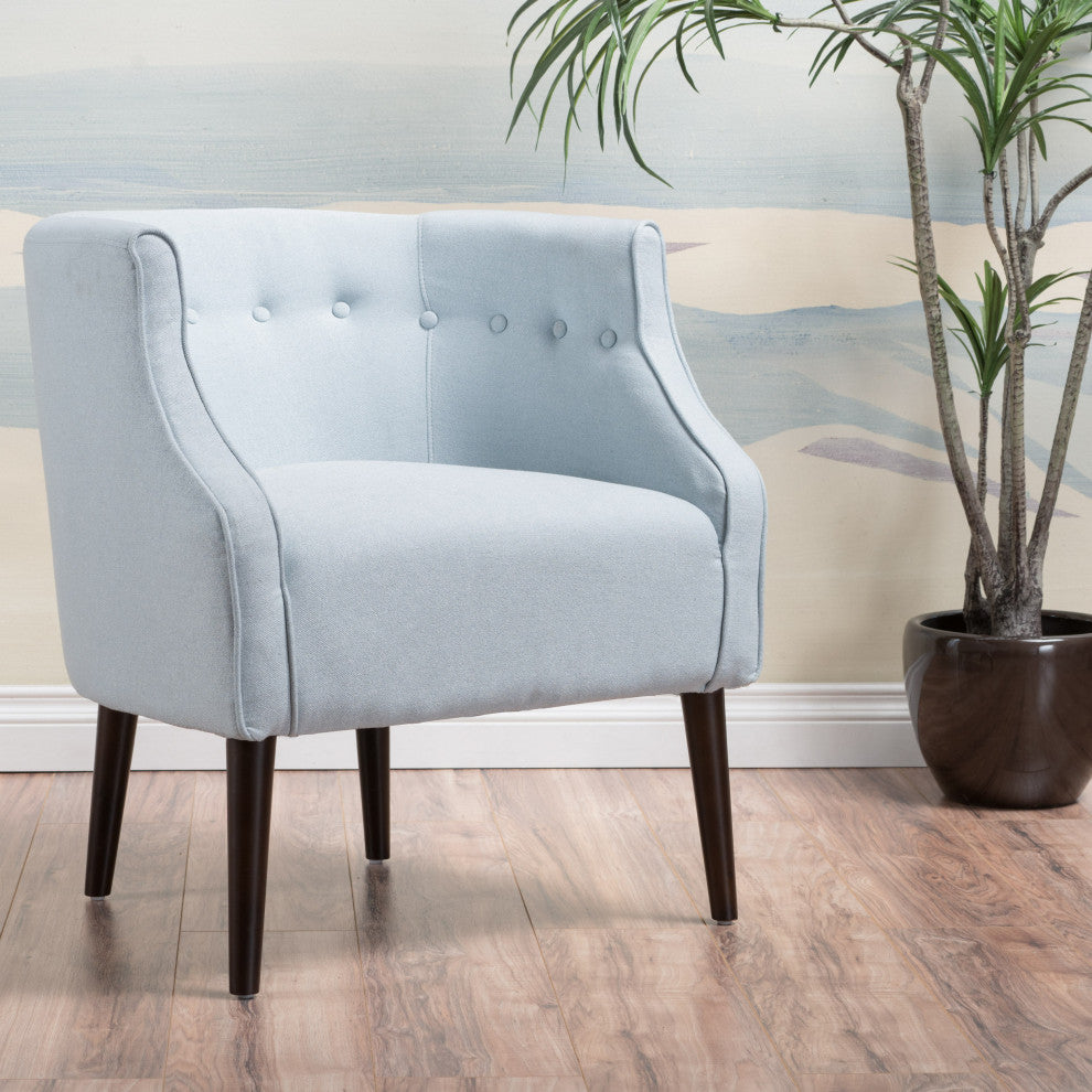 GDF Studio Davidson Tub Design Upholstered Accent Chair, Light Sky
