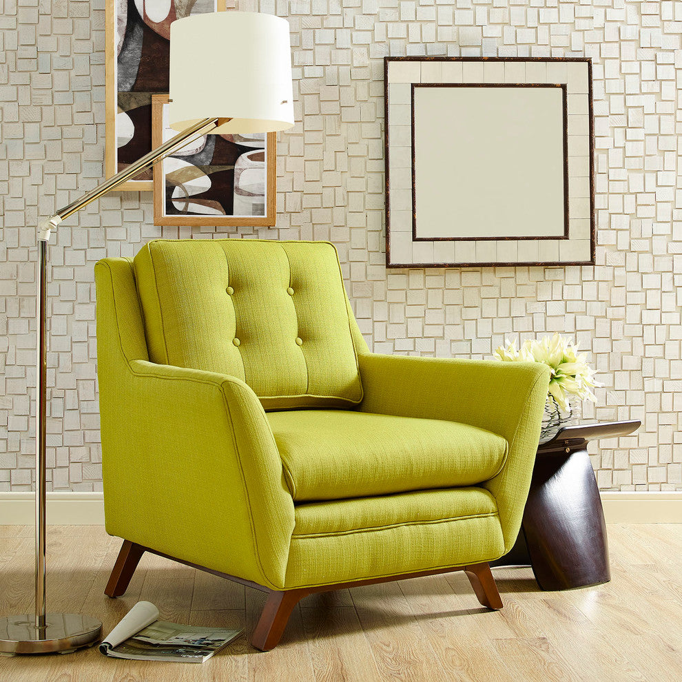 Modern Contemporary Fabric Armchair , Green, Fabric