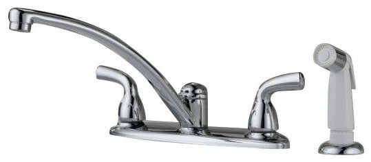 Delta Foundations Two Handle Kitchen Faucet With Spray, Chrome, B2410LF