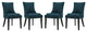 Marquis Dining Chair Fabric Set of 4, Azure