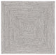 Safavieh Braided BRA201 Rug Machine-Washable, Grey/Ivory, 5' Square