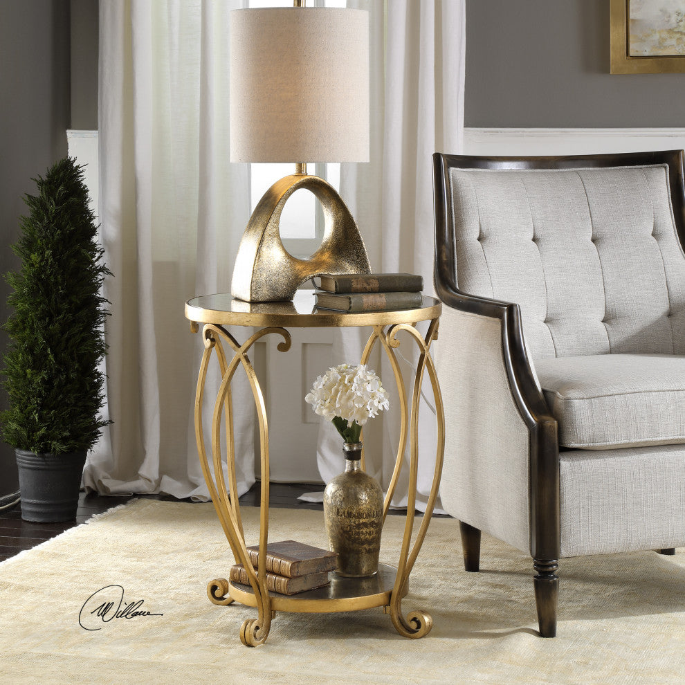 Uttermost Martella Round Gold Accent Table