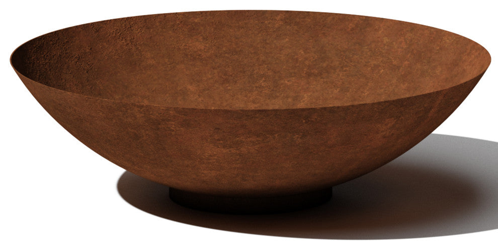 Metallic Series Round Corten Steel Bowl Planter, 22"