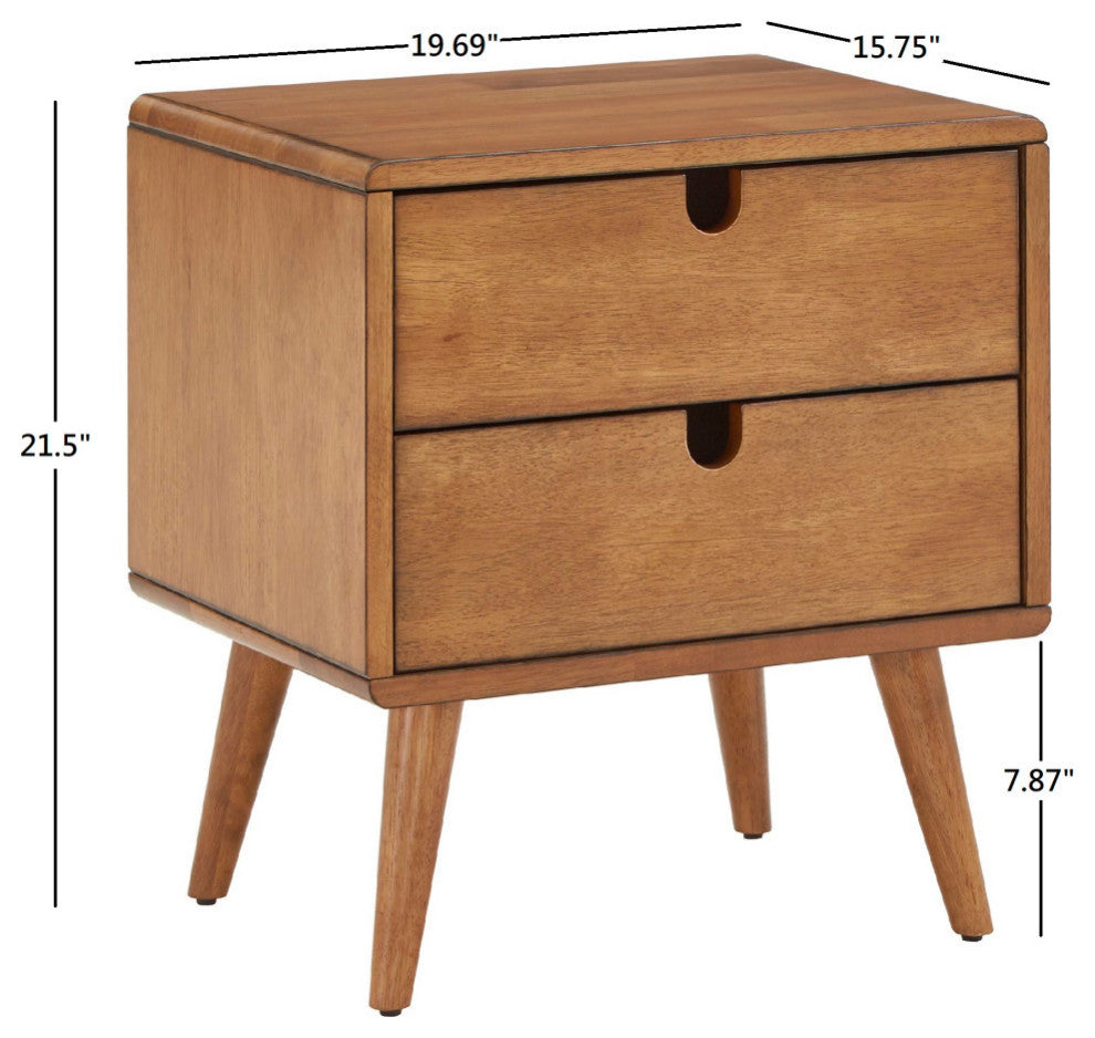 Dexter Oak Finish 2-drawer Nightstand