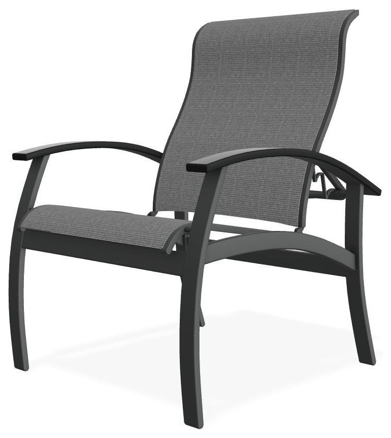 Belle Isle Sling Adjustable Outdoor Dining Chair, Titanium/Graphite