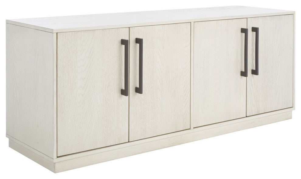 Safavieh Couture Mallory 4 Door Media Stand, White Wash