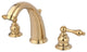 Kingston Brass Widespread Bathroom Faucet With Retail Pop-Up, Polished Brass
