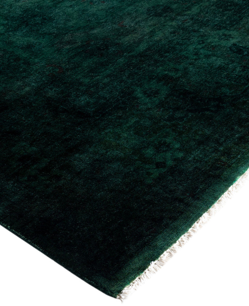 Overdyed One-of-a-Kind Hand-Knotted Area Rug Green, 6' 1" x 8' 10"
