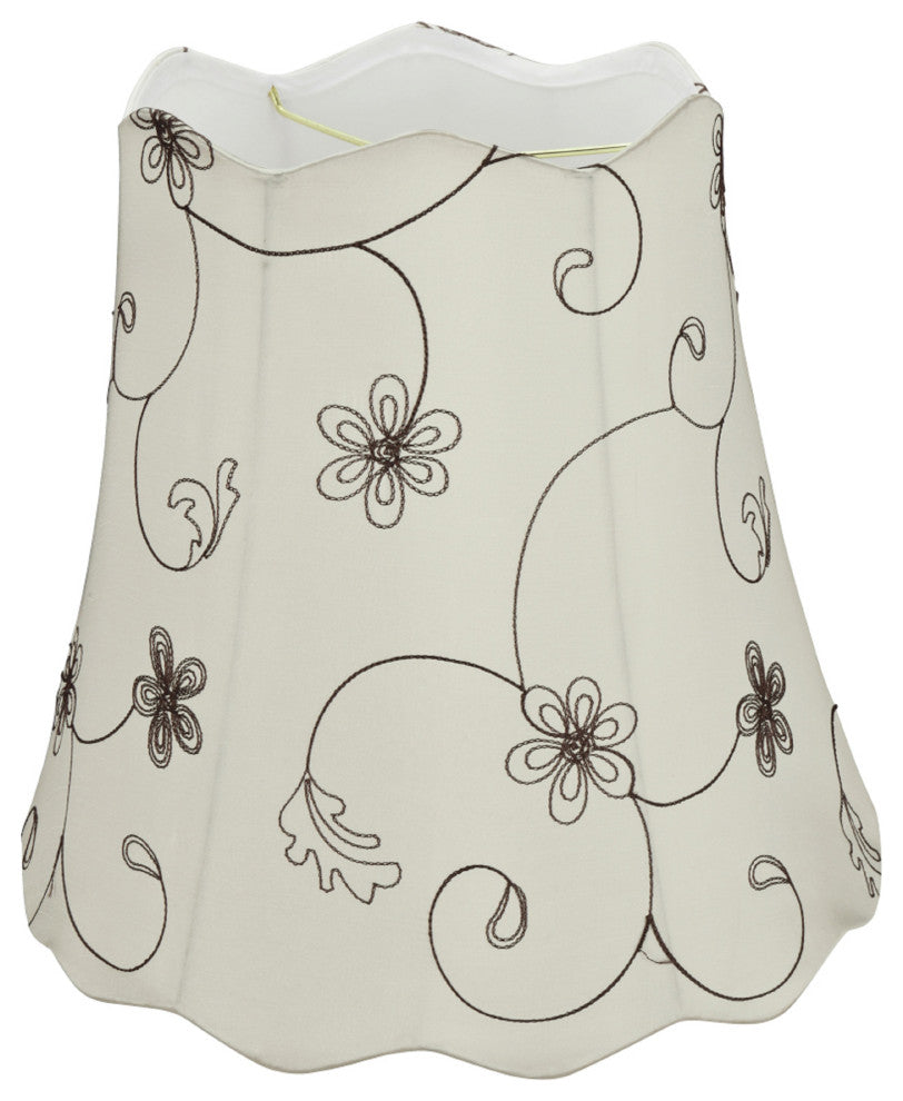 Aspen Creative 34064 Scallop Bell Spider Lamp Shade in Off White (10"x16"x15")