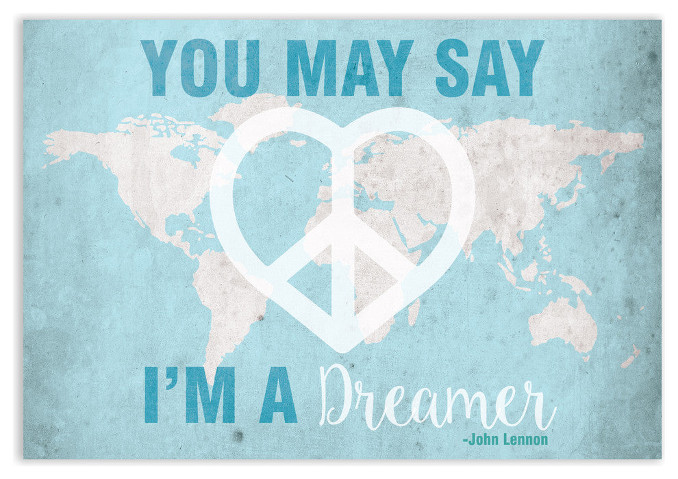 You May Say I'm A Dreamer Map Paper Print, 24"x36"