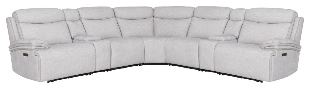 Parker Living Alpine 7 Piece Power Reclining Sectional, Airy Snow