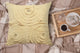 Beige Cotton Floral Throw Pillow, 18"