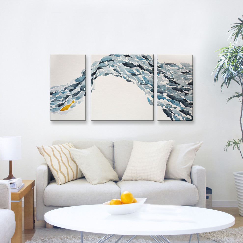 Ready2HangArt 'Goldfish' by Normanyatt Jr. 3 Piece Wrapped Art Set