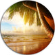Caribbean Beach Sunrise, Landscape Photo Disc Metal Wall Art, 11"