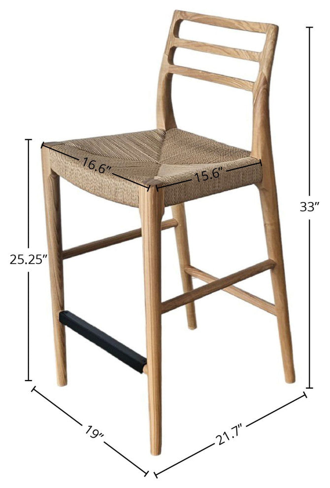 Java 25" Counter Stool, Natural