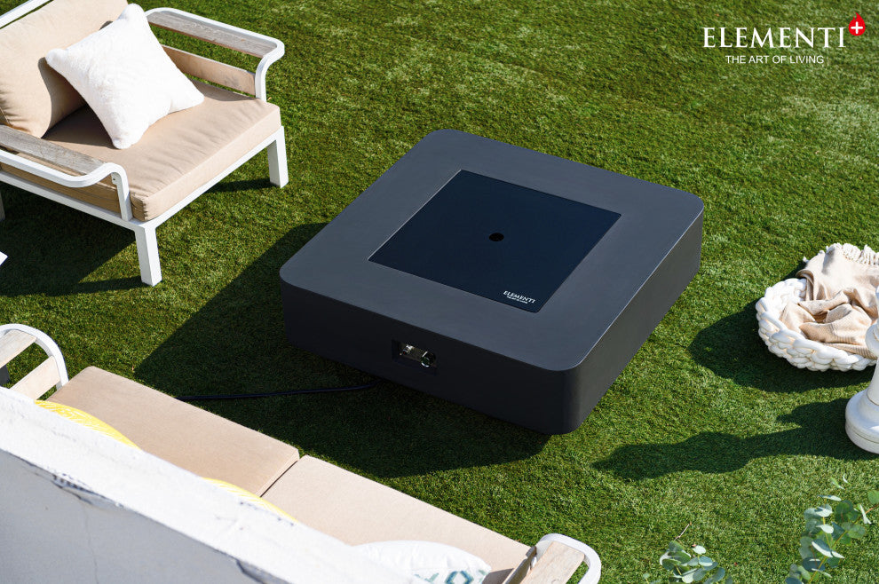 Bergamo Square Dark Grey Concrete 42" Natural Gas Fire Table