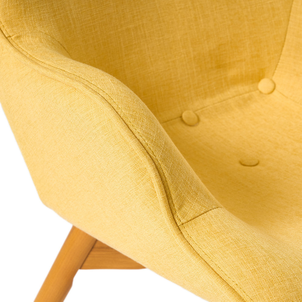 GDF Studio Acantha Mid Century Modern Retro Contour Chair, Muted Yellow