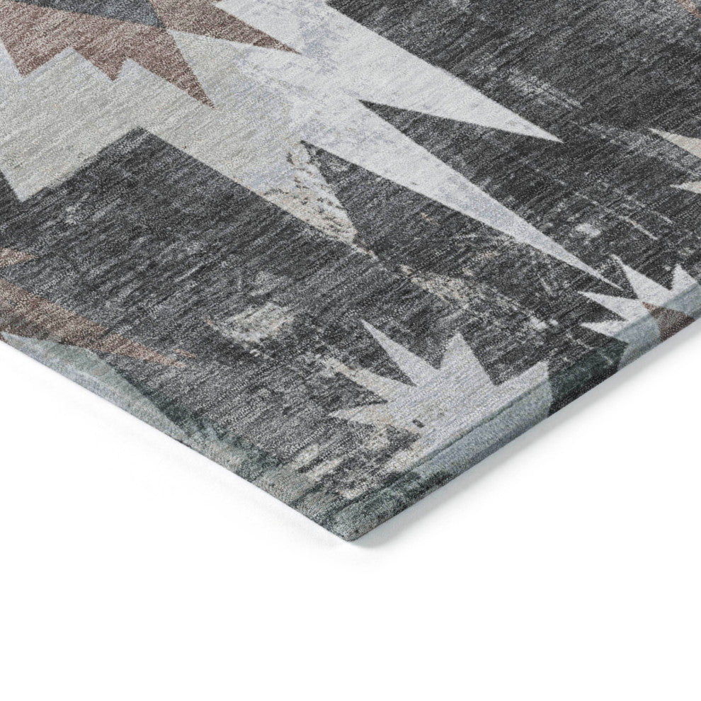 Machine Washable Indoor/Outdoor Chantille ACN1893 Graphite 3' x 5' Rug