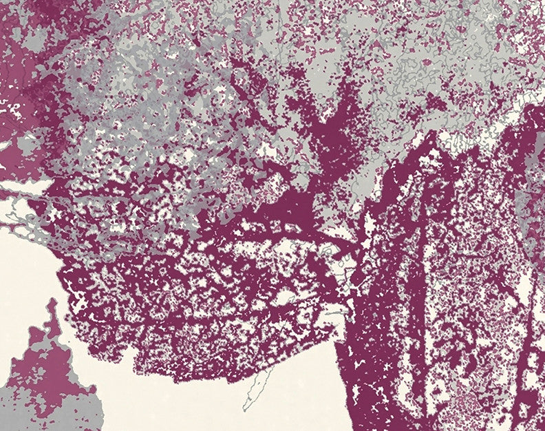 Fall Memories Floral Print Hand Towel, Purple