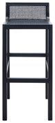 Safavieh Saito Low Back Cane Bar Stool, Black