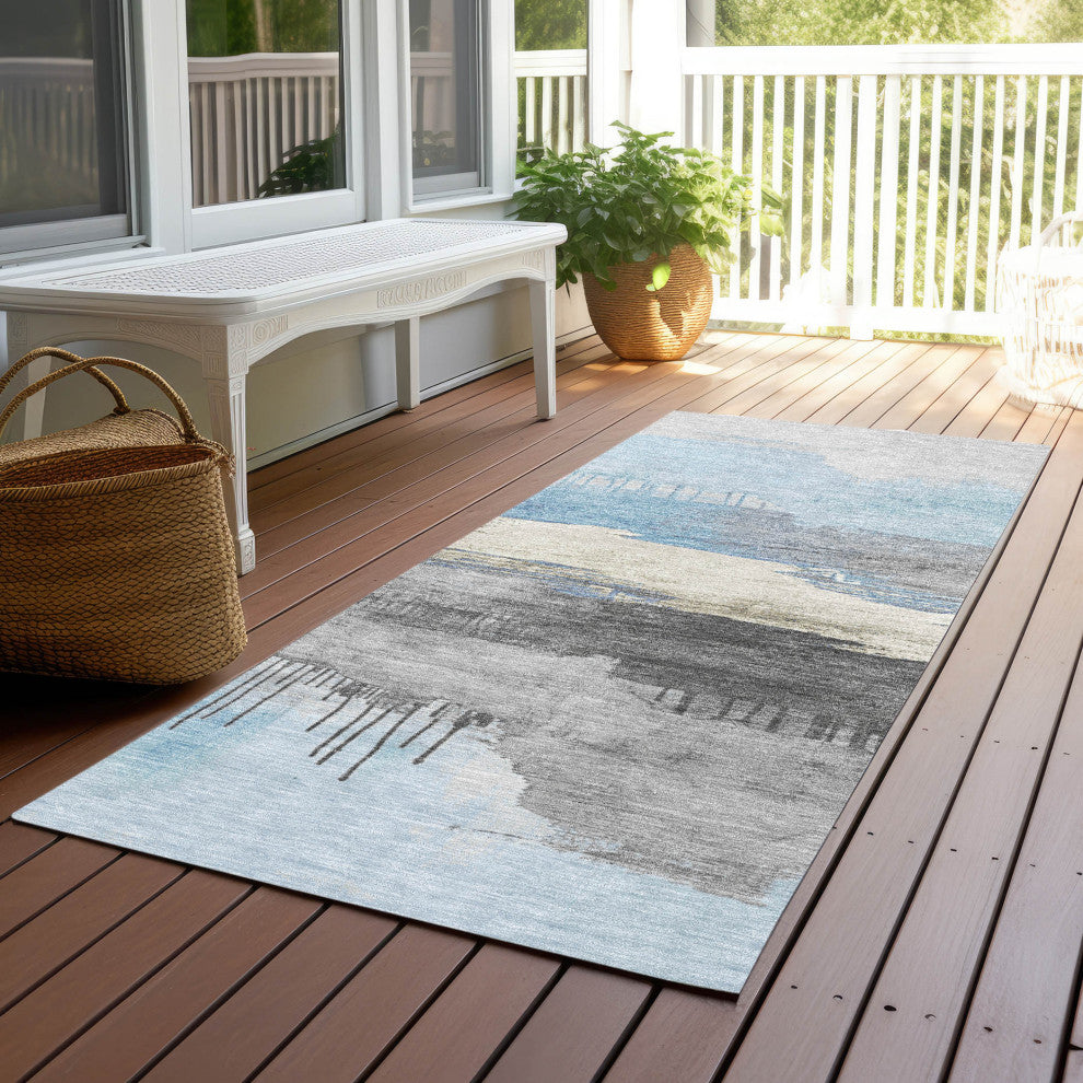 Machine Washable Indoor/Outdoor Chantille ACN1880 Sky 2'3" x 7'6" Runner Rug