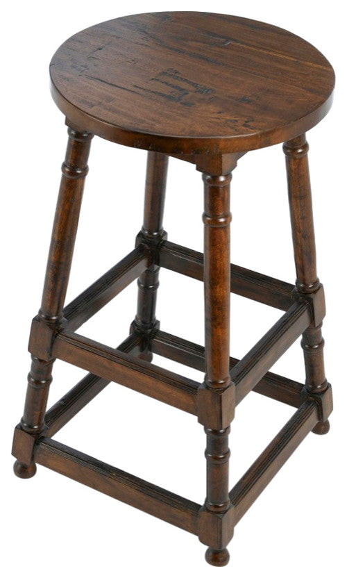 Closson 28" Bar Stool, Pecan