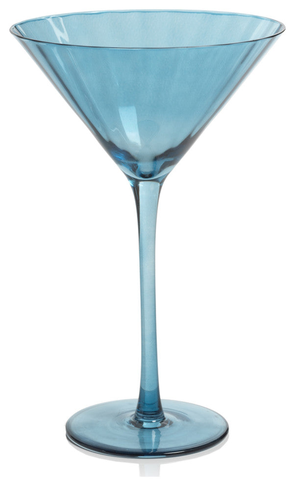 Malden Optic Martini Glasses, Set of 4, Blue Azure
