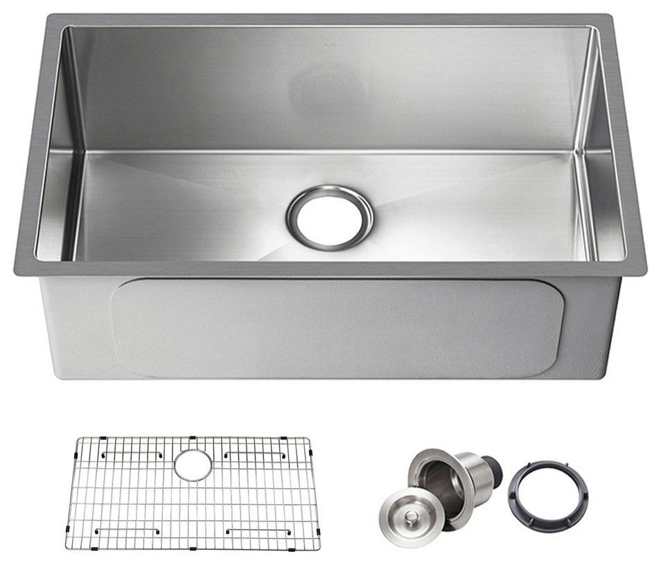 KIBI Handcrafted Undermount Single Bowl 16 gauge Stainless Steel Kitchen Sink, 2