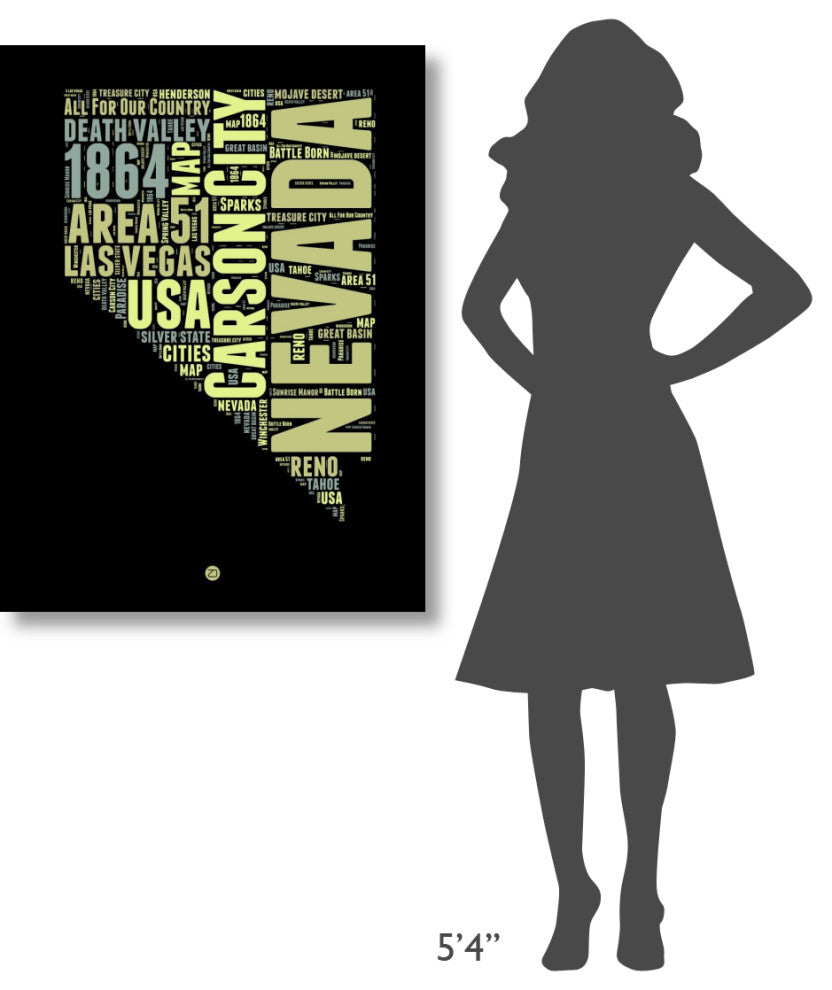 "Nevada Word Cloud 1" Fine Art Print