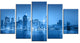 "Blue" Panorama of New York City" Canvas Print60"x32", 5-Panels