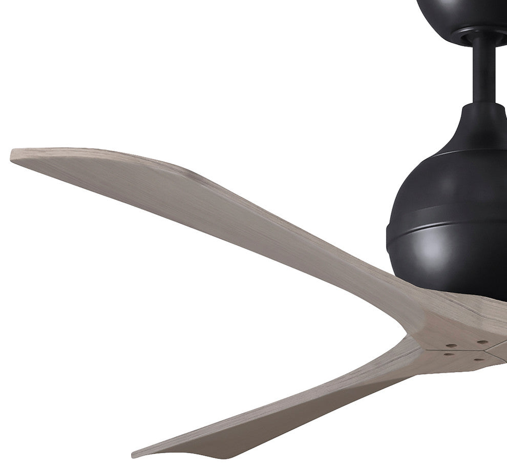 Irene-3 Paddle Fan, Matte Black, 60", Gray Ash Blades