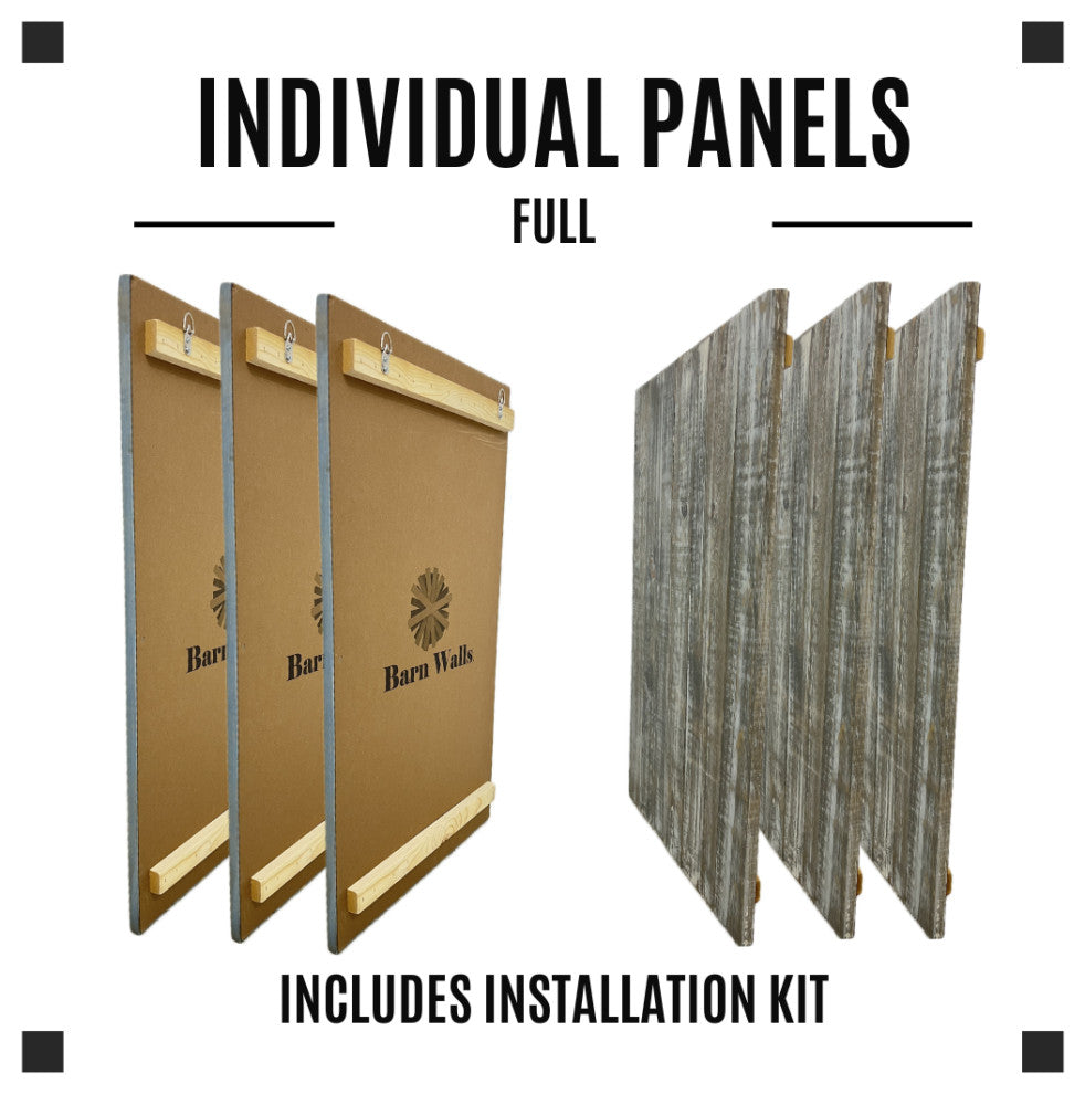 Solid Wood Headboard with Smooth Natural Wood Grain, Wall Mounted, Farmhouse, Graywash, Full