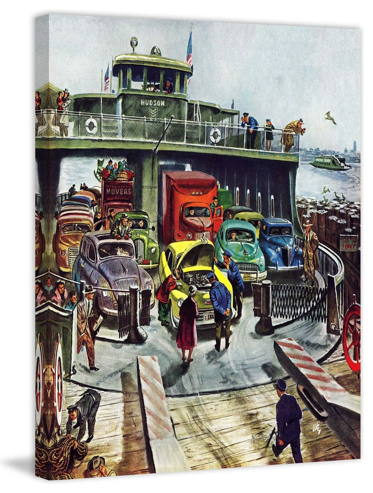 "Hudson Ferry" Painting Print on Canvas by Thornton Utz