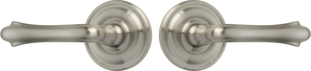 Premium Rockwell Solid Brass Bourne Passage Lever set, Brushed Nickel