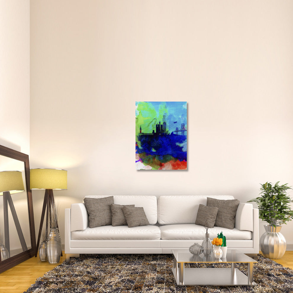 "San Francisco Watercolor Skyline 2" Fine Art Print