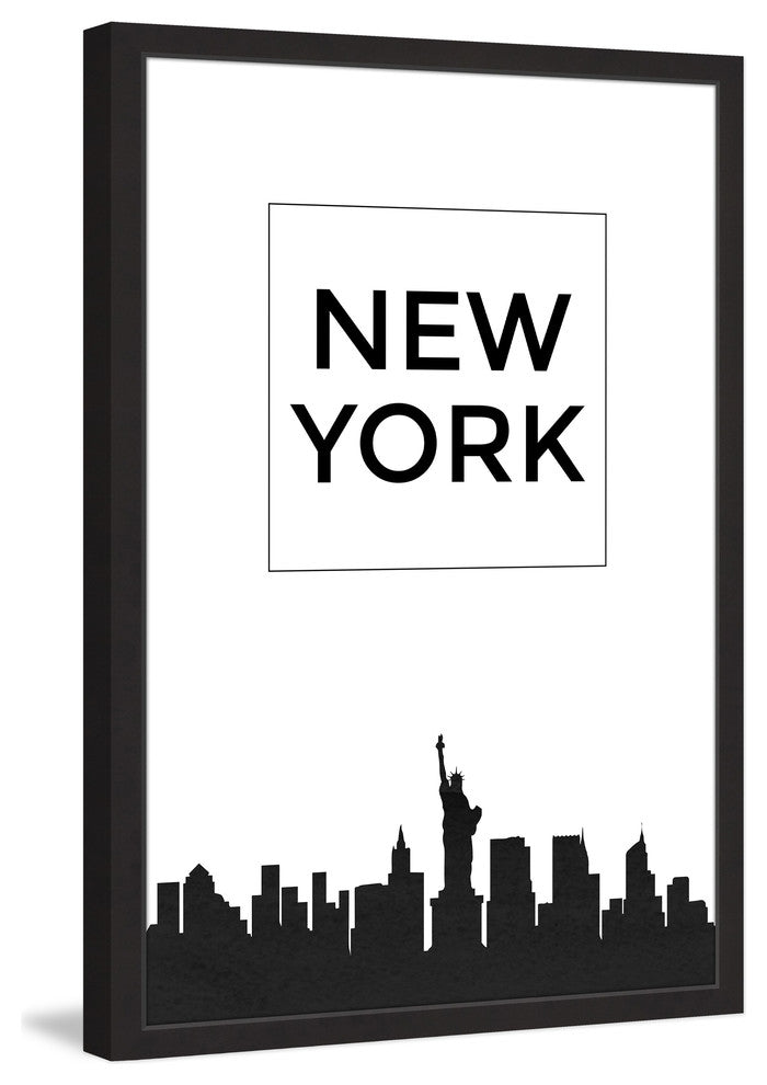 "NY Black" Framed Painting Print, 12x18