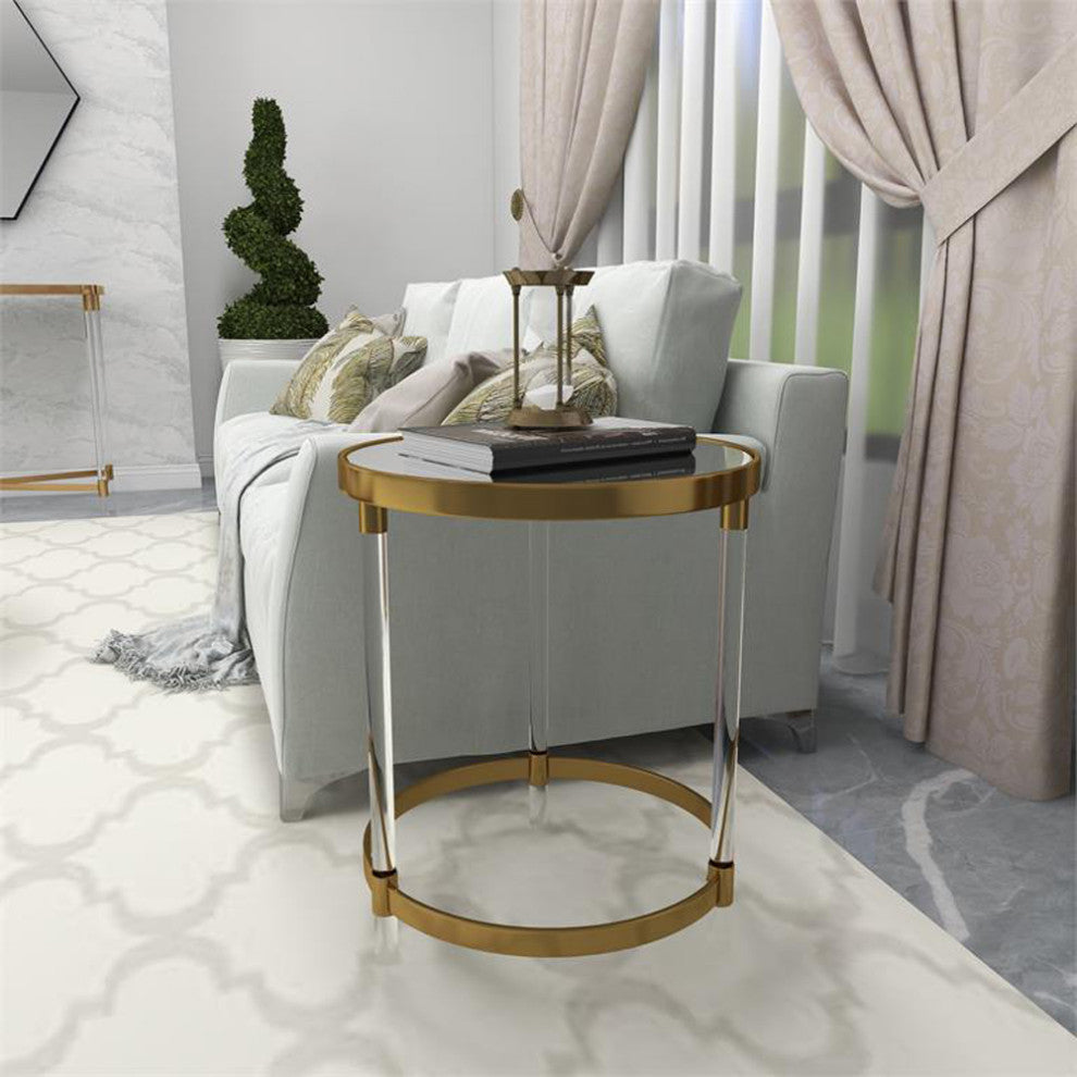 Weston Gold Round Accent Table