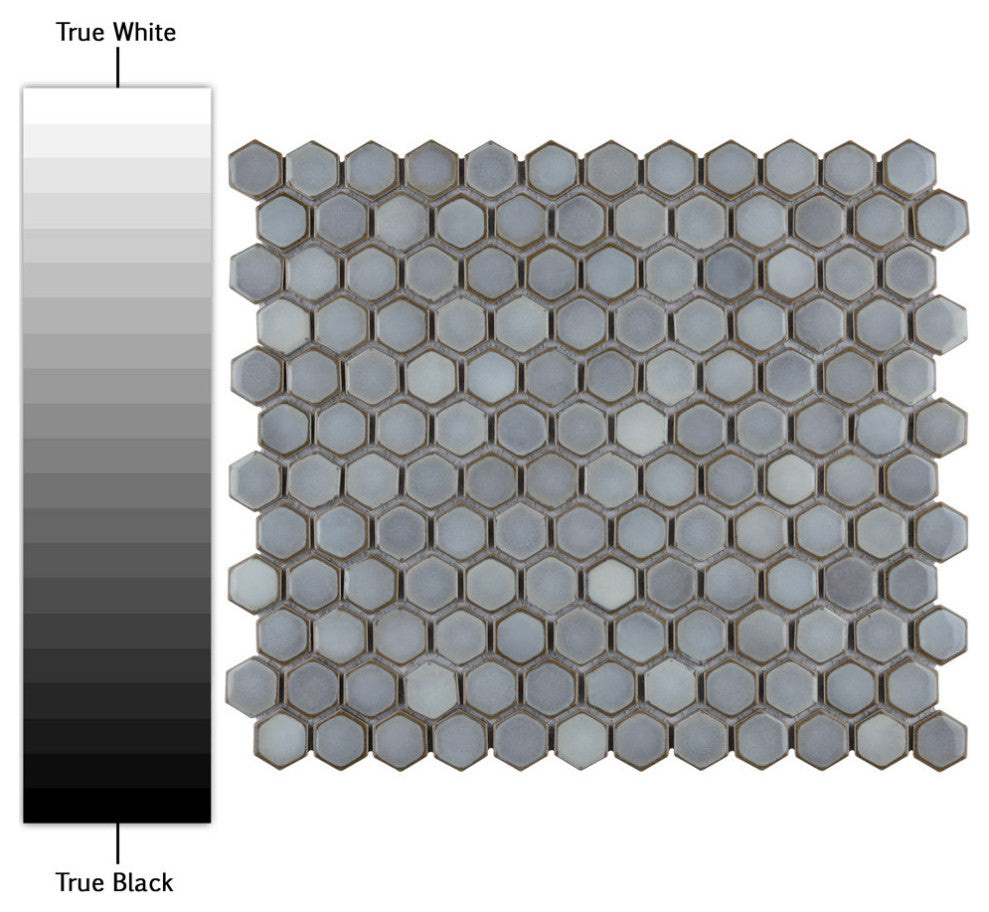 Hudson 1" Hex Grey Eye Porcelain Floor and Wall Tile