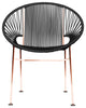 Concha Indoor/Outdoor Handmade Dining Chair, Black Weave, Copper Frame