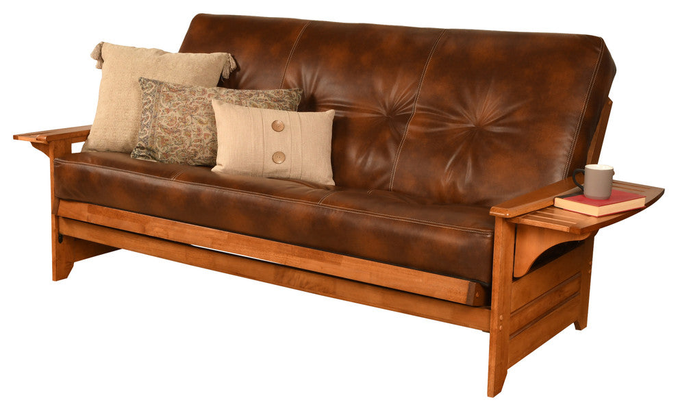 Mesa Frame Futon With Barbados Finish, Oregon Trail Saddle